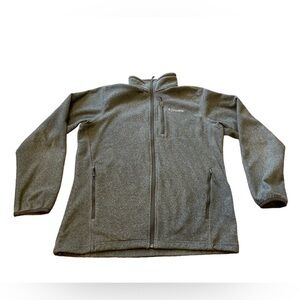 COLUMBIA Gray Fleece Zip Front Jacket Size Medium